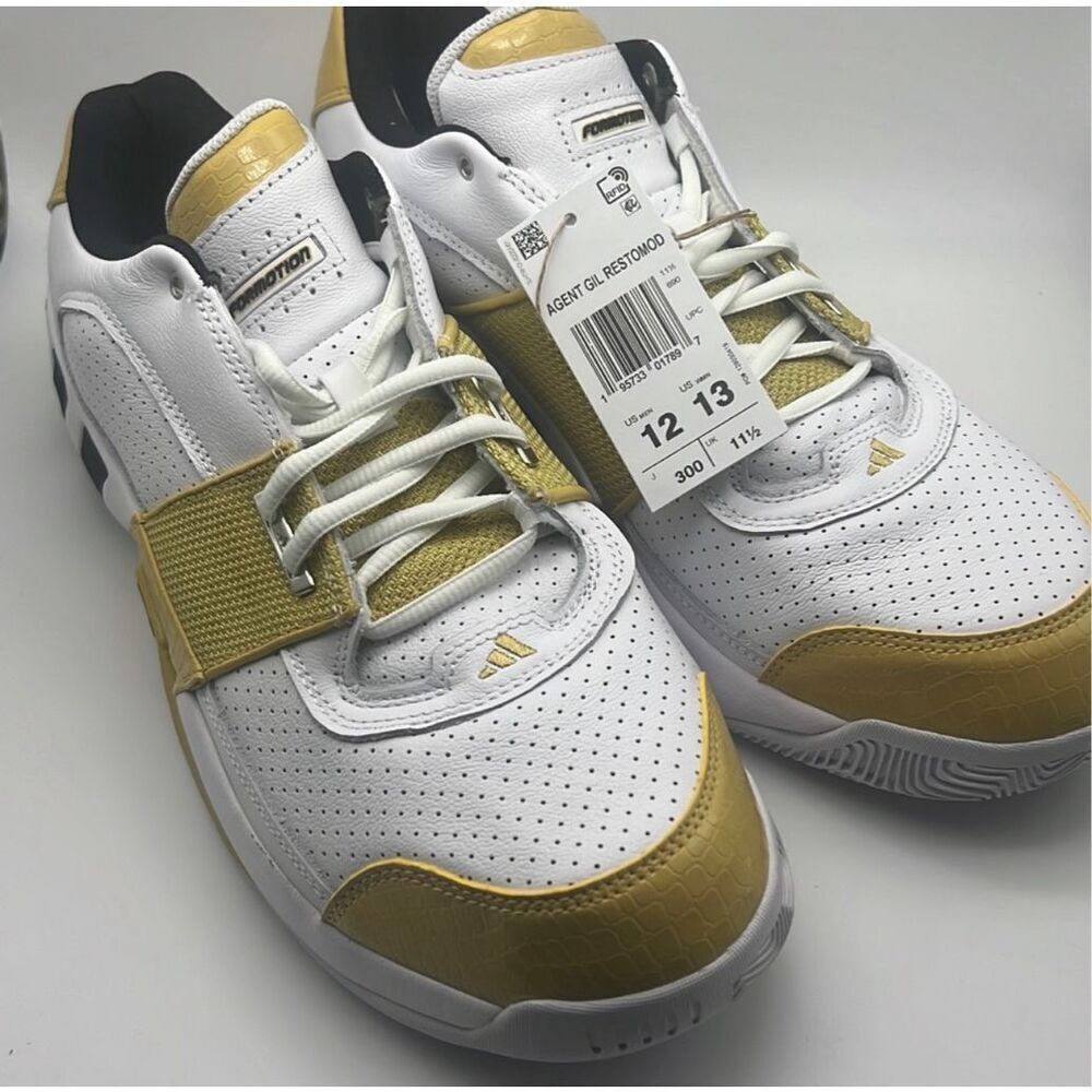 adidas Agent Gil Restomod White Pyrite Black Men's Basketball Shoe NWB men 12